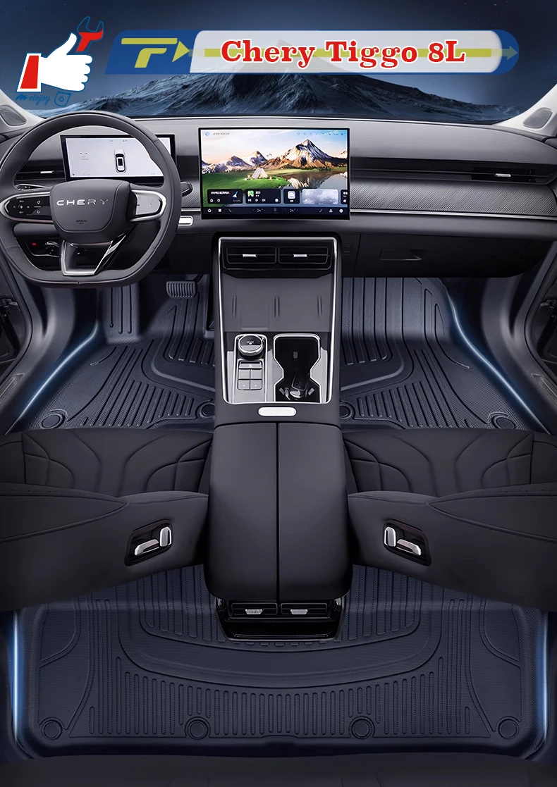 

Коврик для автомобиля с левым рулем для Chery Tiggo 8L ‌ 2024 5-местный полностью окруженный коврик для ног, коврик для пола, напольный ковер, водонепроницаемый