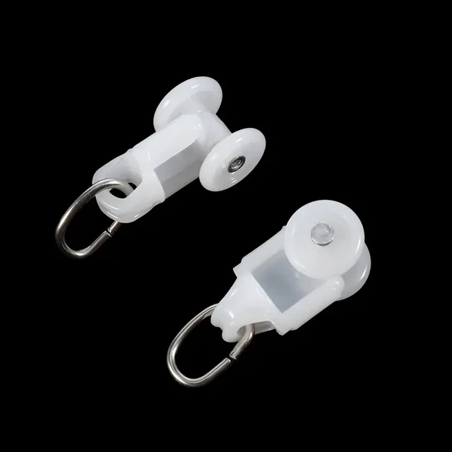 50Pcs Plastic Curtain Track Glider Sliding Curtain Track Hooks Drapery Rail Roller Windows Ceiling Shower Curtain Pulley 2
