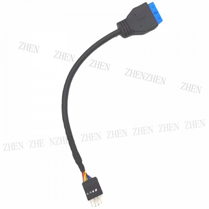 Y Y Motherboard USB 3.0 20/19Pin Female To USB 2.0 9P Male Adapter Cable Black 20cm
