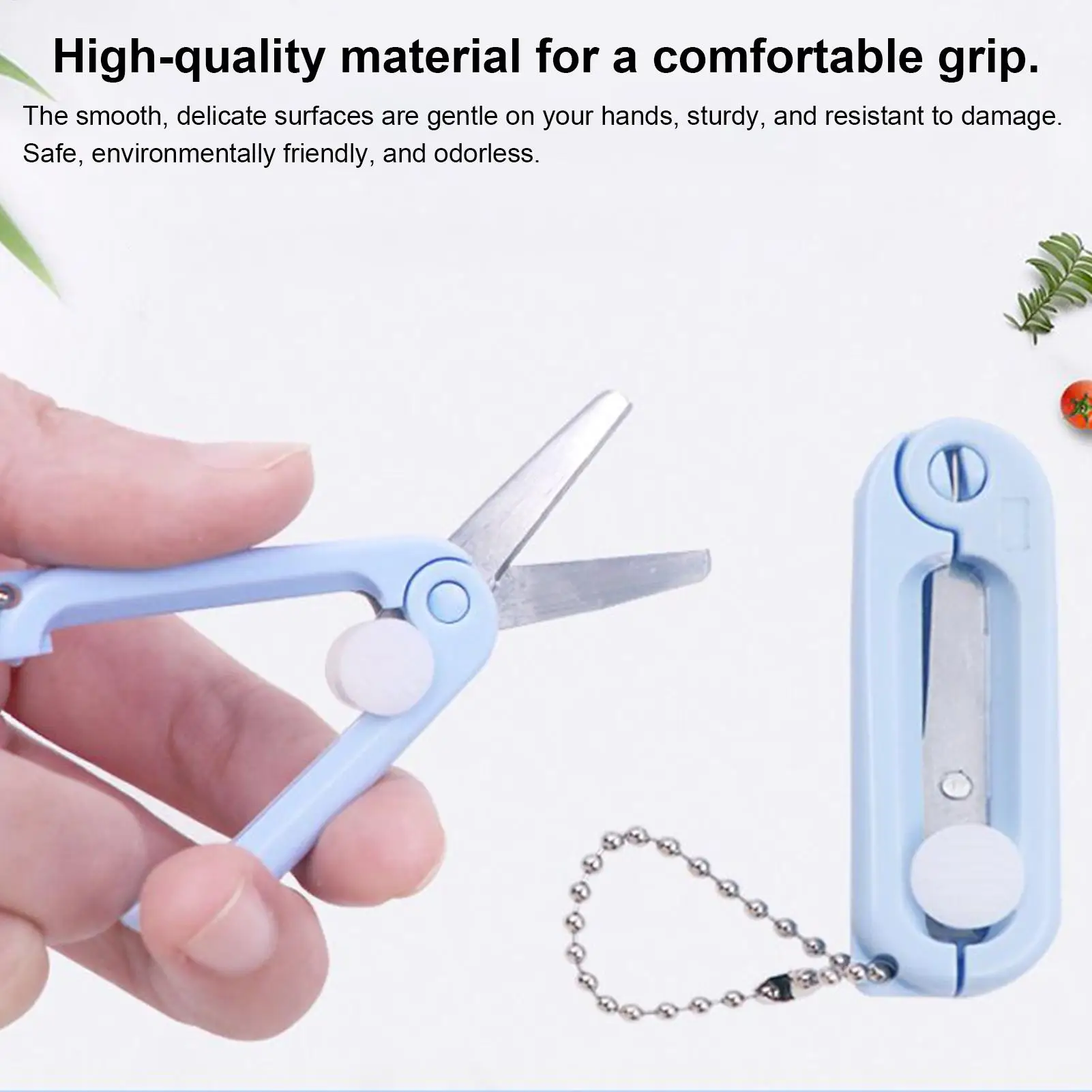 Folding Scissors Compact Kitchen Tool Ergonomic Small Scissors With Keychain For Women Boys Girls Youth Teens Wife Husband Son