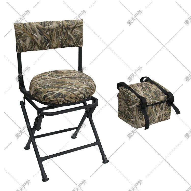 Camouflage 360 Degree Rotatable Fishing Chair Outdoor Camping Hunting Stool Foldable Shooting Bench for Sports And Outdoors