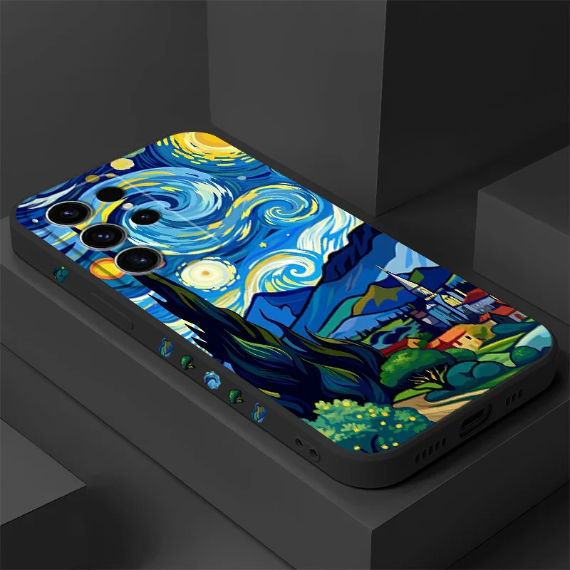 

Starry Sky Village Phone Case For Samsung Galaxy S25 S24 S23 S22 S21 S20 S10 S10E Ultra Plus FE Note 20 Ultra Plus Cover