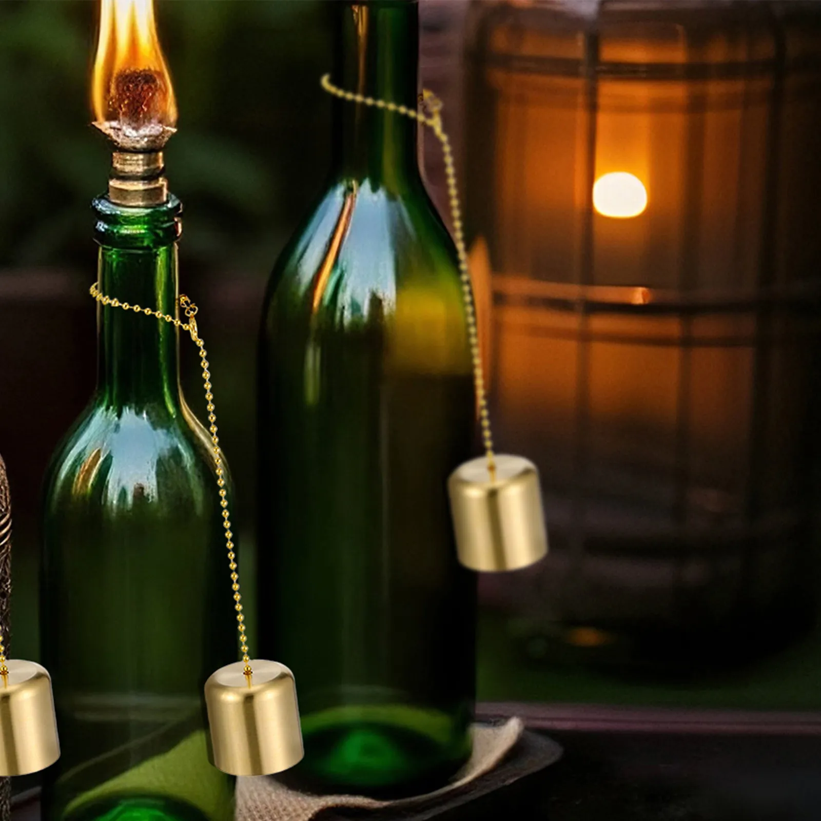 6Pcs Brass Snuffer Retro Bottle Shape Solid Heavy Duty Extinguisher Cap for Wedding Restaurant Romantic