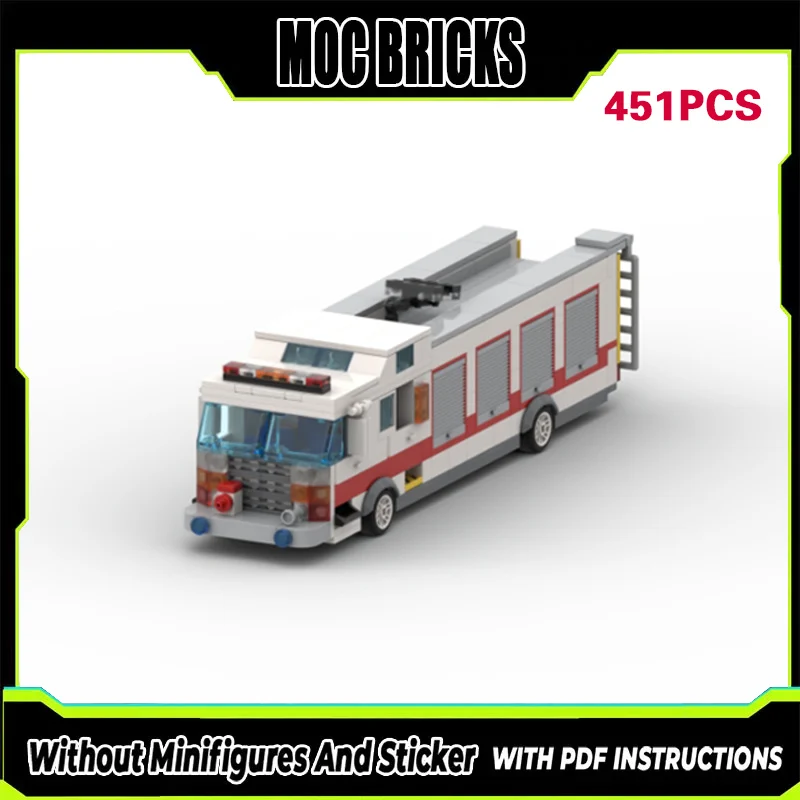 

Модель городской пожарной машины MOC из строительных блоков, белая, модульная, технологичная, детский подарок на праздник, набор для сборки игрушек