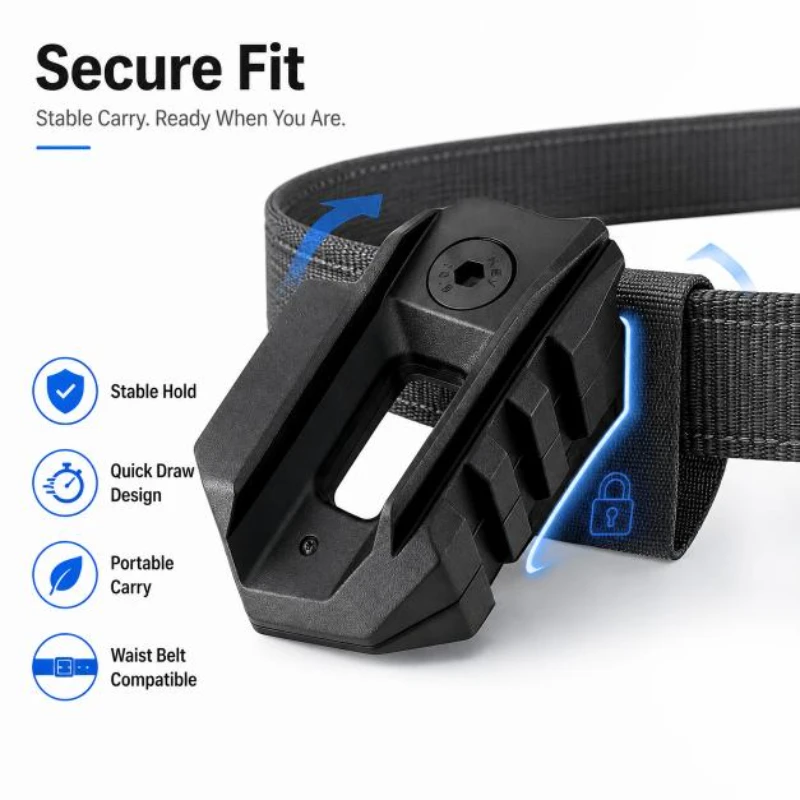 Portable Waist Fixed Rail Carrier For G17 G19 New Mold Design Outdoor Backyard Hobby Custom Mod Components
