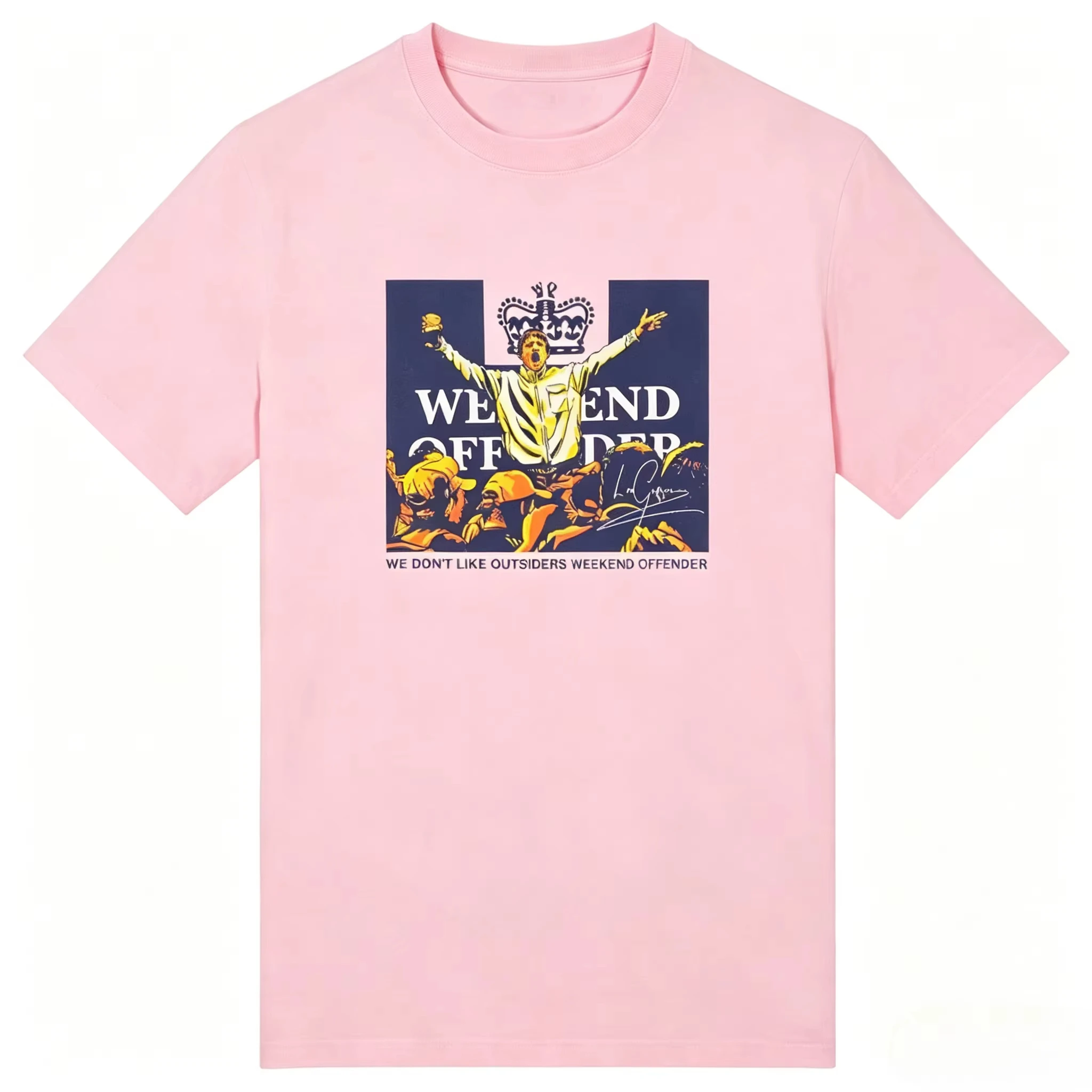 2026 new Weekend Criminal Leo Gregory Patterned Print T-Shirt with High Collar - Suitable for Both Men and Women