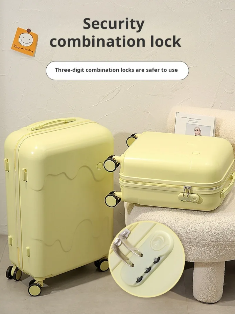 Maleta con ruedas para estudiantes, bonita maleta, caja combinada, maleta con ruedas universal, cubierta con ruedas para helado