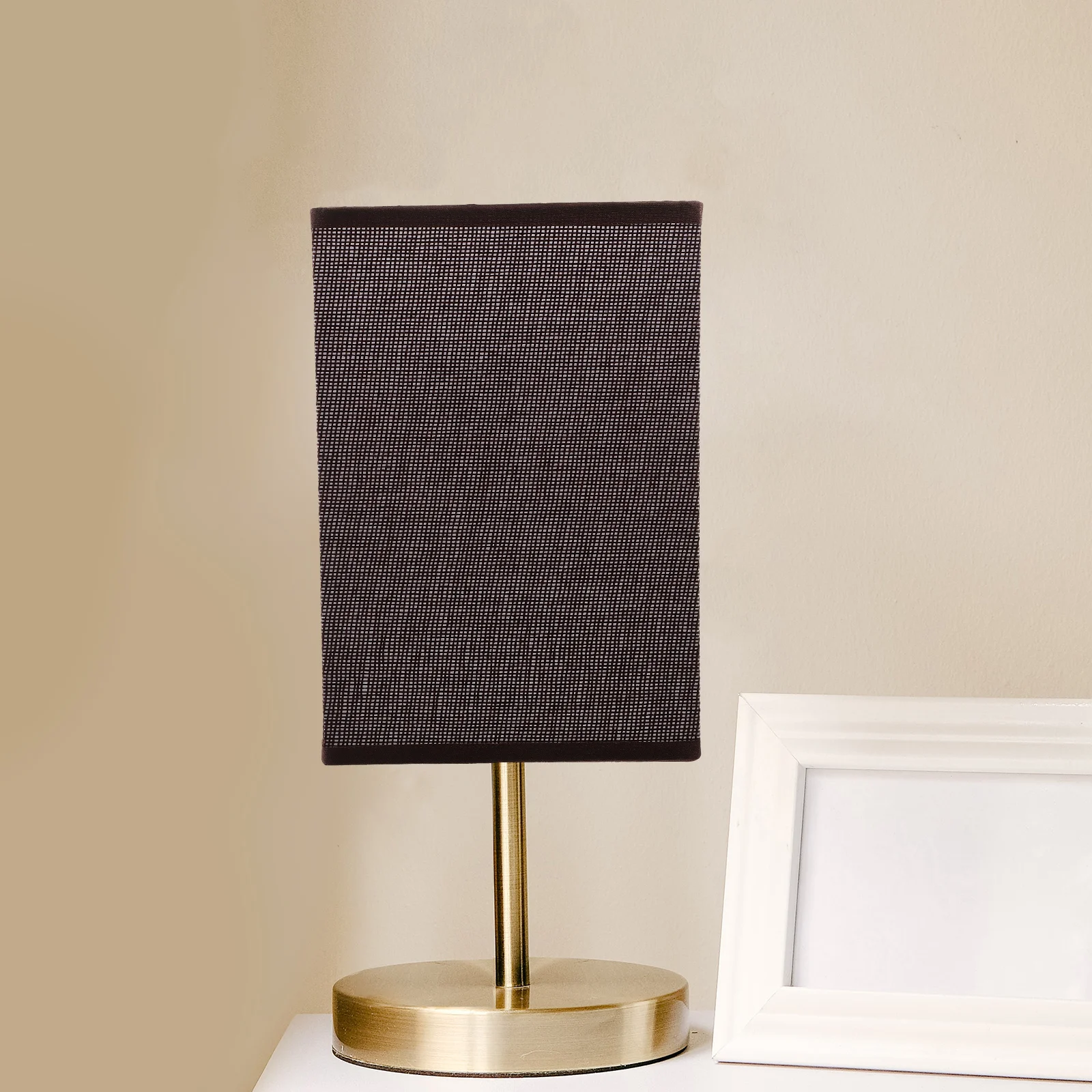 

Household Square Linen Table Lamp Chandelier Decorative Lampshade Simple Wall Disposable Floor Cover Light Iron Frame White