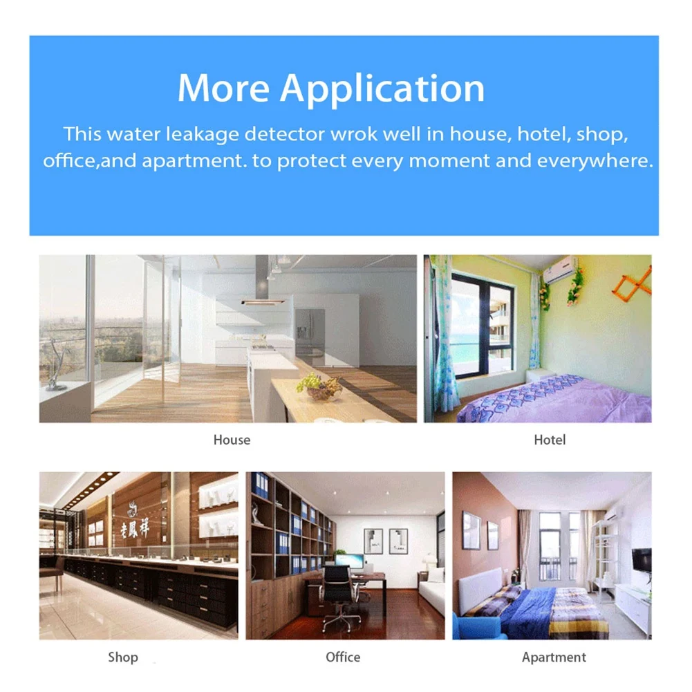 

CLCU Water Sensor Water Detector For Home Remote Alarm Security Soaking Sensor Smart Home