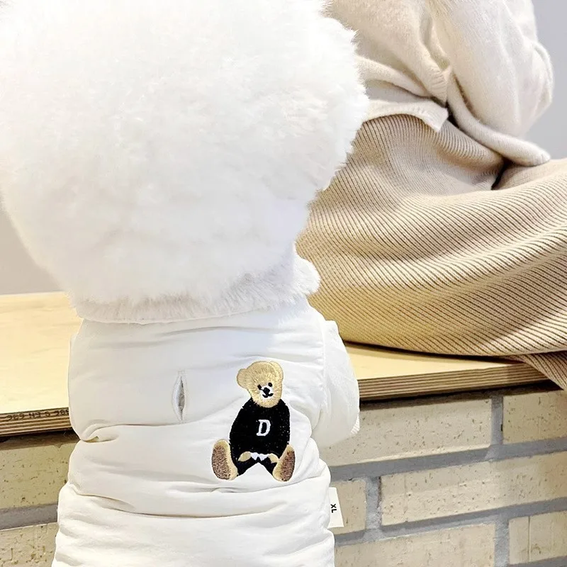 Mode Hund Unten Jacke Winter Warme Hund Kleidung Bär Druck Welpen Jacke Nette Weiche Katze Mantel Haustier Kostüme Französisch Bulldog Kleidung – Detail 15