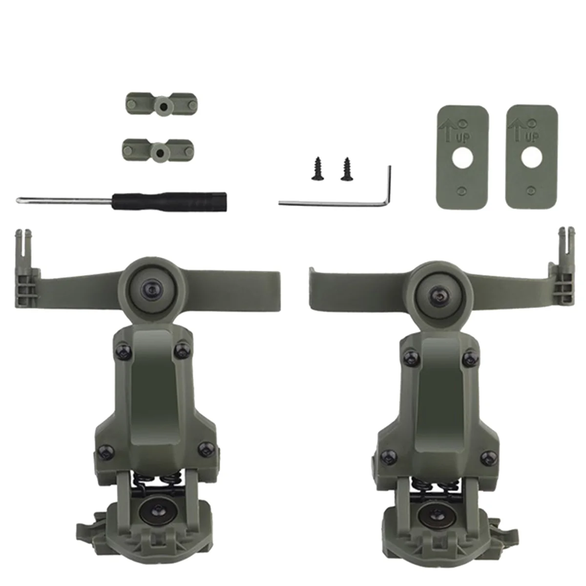 

T06C-Helmet Rail Adapter for COMTAC3 ComTac Accessories Headset Mount Fit Ops Core ARC Team Wendy MLOK Rail-Green