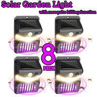 Solar Wall Lamp with Mosquito Killing Outdoor Ultraviolet Electric Shock Mosquito Garden Killing Lamp 2 IN 1 LED Trap Zapper