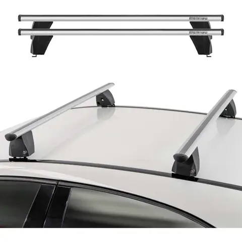 OMAC Dachträger-Kreuzstangen für BMW 5er F10 Limousine 2011–2016, abschließbar, 165 Pfund, Aluminium, Silber, 2 Stück, passend für Frachtträger, Kajak