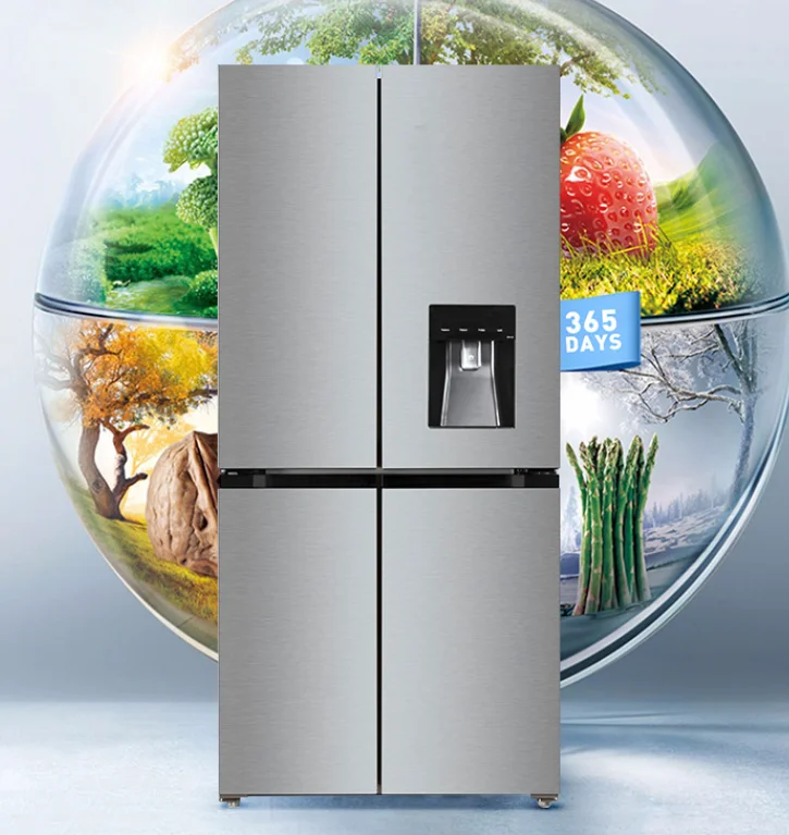 432L Automatic Defrosting Super Freezing Four-door Side-by-side Refrigerator Arge Capacity Cooling Silver Fresh-keeping Freezing