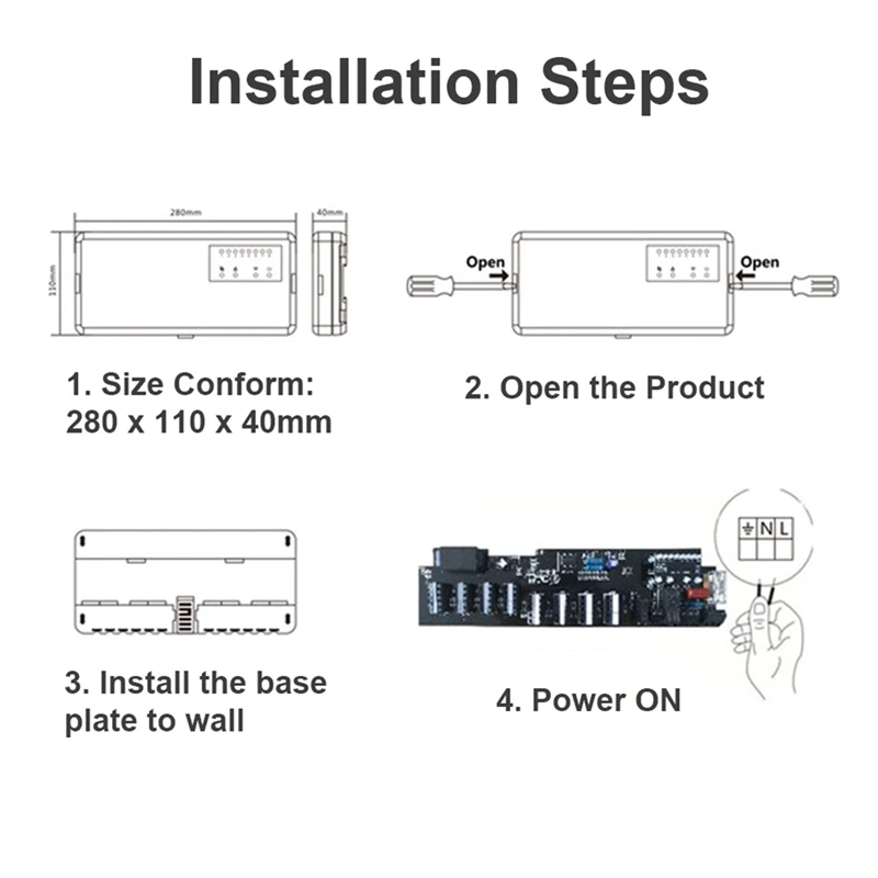 8 Channel Concentrator Hub Controller Electric Valve Control Box for Underfloor Heating System Temperature Controller-DT30