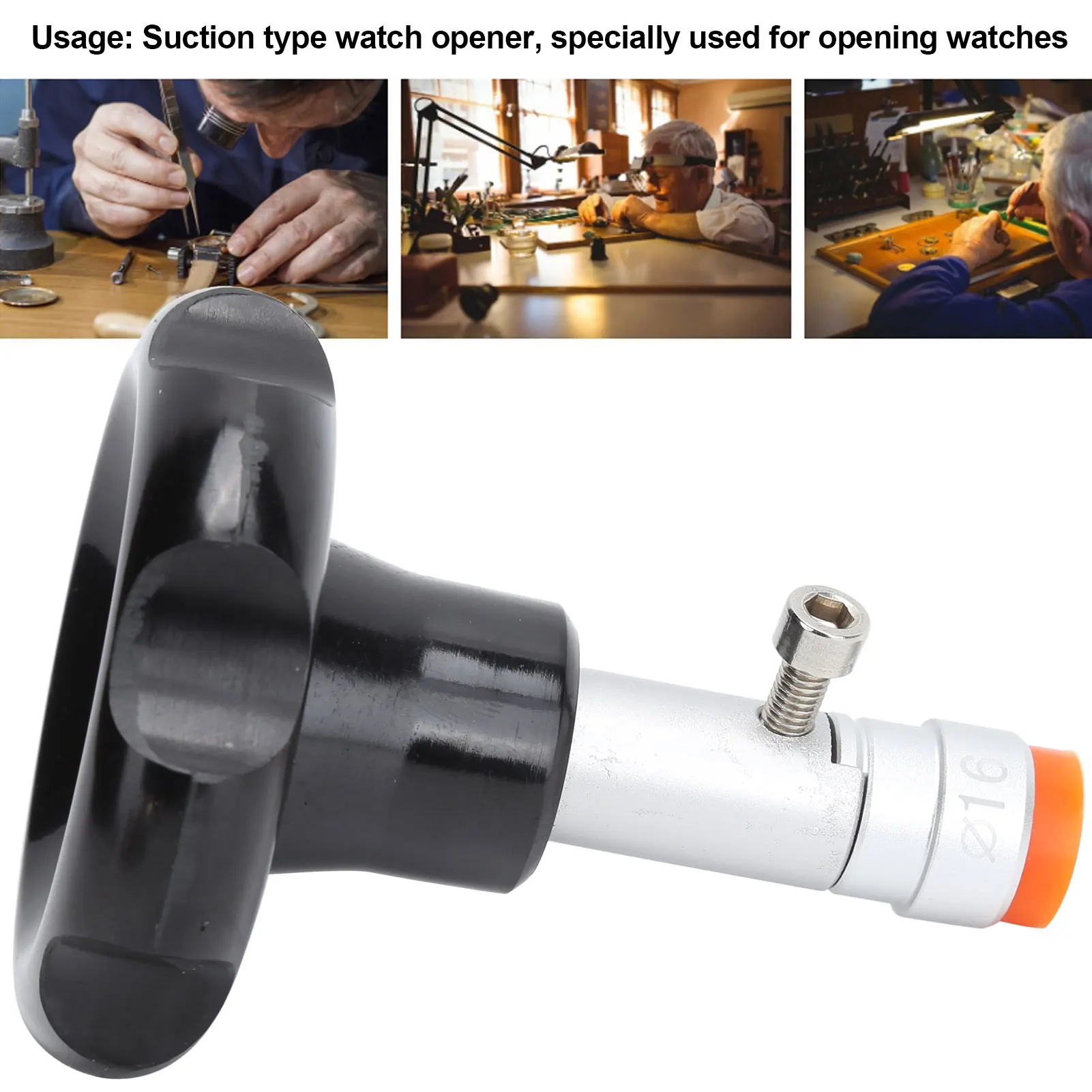 Professional Screw Back Case Watch Opener Suction Kit with 8 Dies Watch Repairing Tool Watch Back Case Opener Watch Back Opener