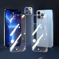 3 in 1 Rear 3D Len + Front Back Transparent Tempered Glass Film For iPhone 16 Pro Max 13 Mini 14 Plus X XS Screen Protector
