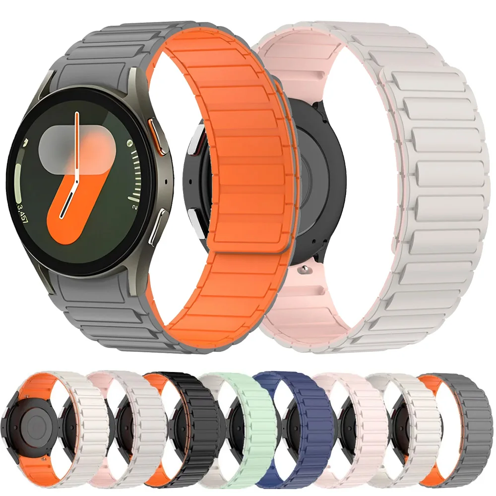 Magnetisches Silikonarmband ohne Lücke für Samsung Galaxy Watch 7 6 5 4 FE 40mm 44mm 5 Pro 45mm Armband Galaxy Watch 6 Classic 47/43mm