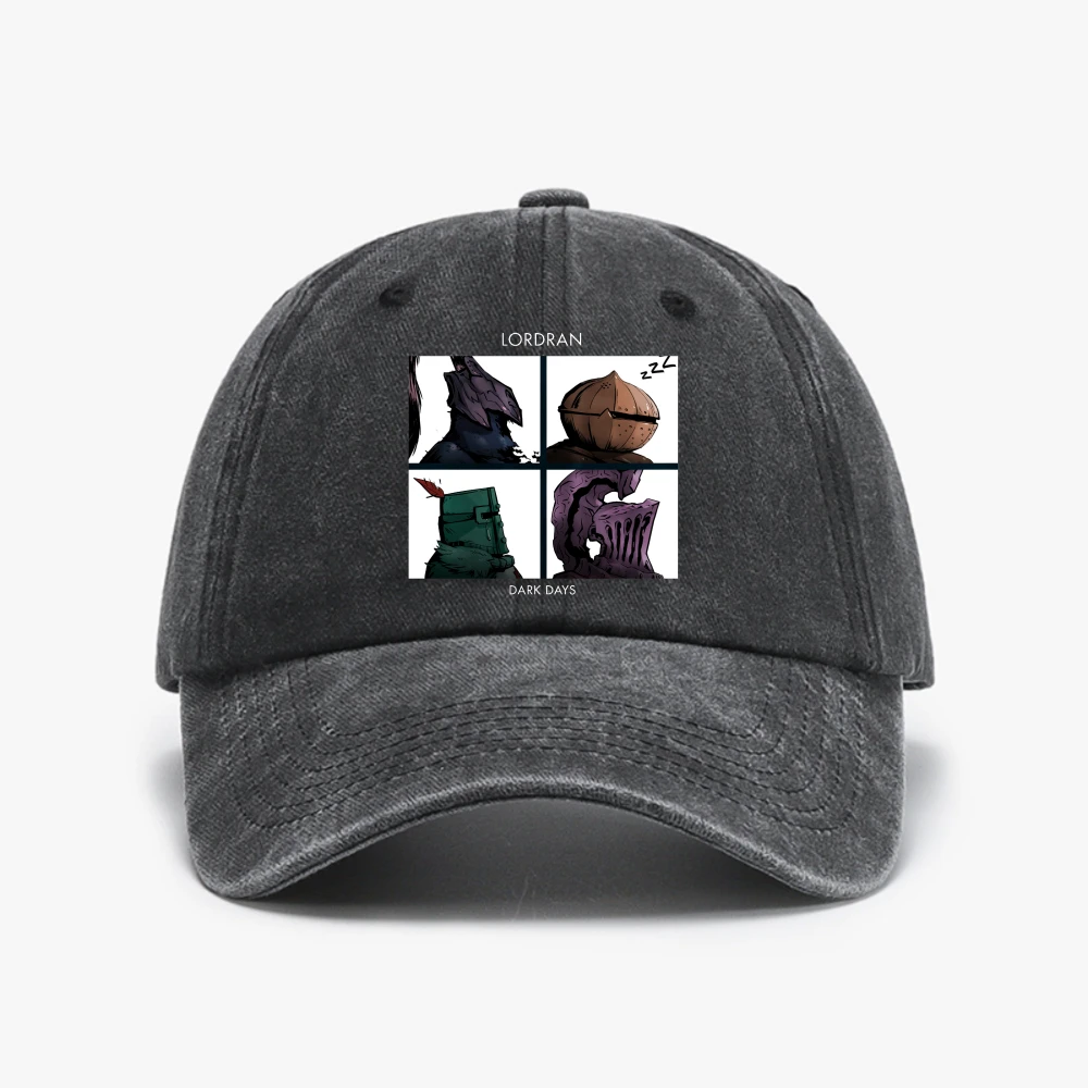 

Washed Vintage Game Dark Souls Artorias The Abysswalker denim baseball cap Men Women 90s Gothic Rock Distressed Hats