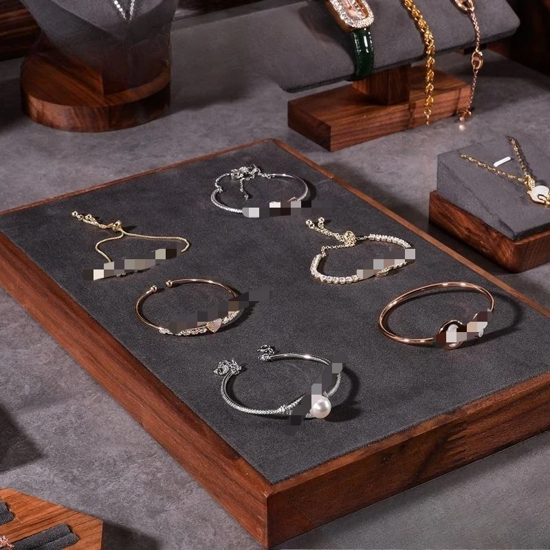 جوز مخملي من الألياف الدقيقة، عداد مجوهرات، دعائم عرض، أرفف زينة المجوهرات، نوافذ متجر المجوهرات