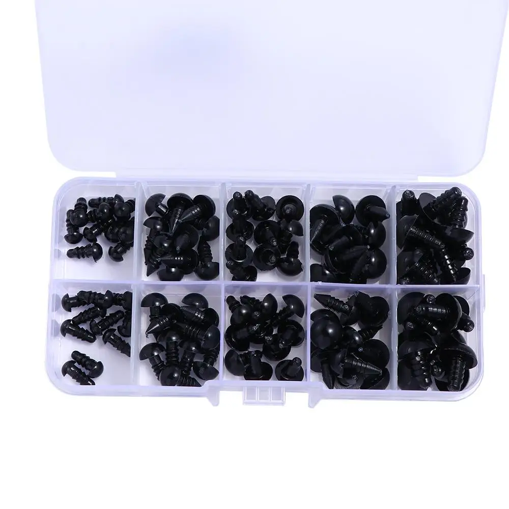 100 stücke Volle Schwarz Stofftier Spielzeug Zubehör DIY Lustige Spielzeug Puppe Zubehör Spielzeug Augen 10mm Augapfel Puppe augen
