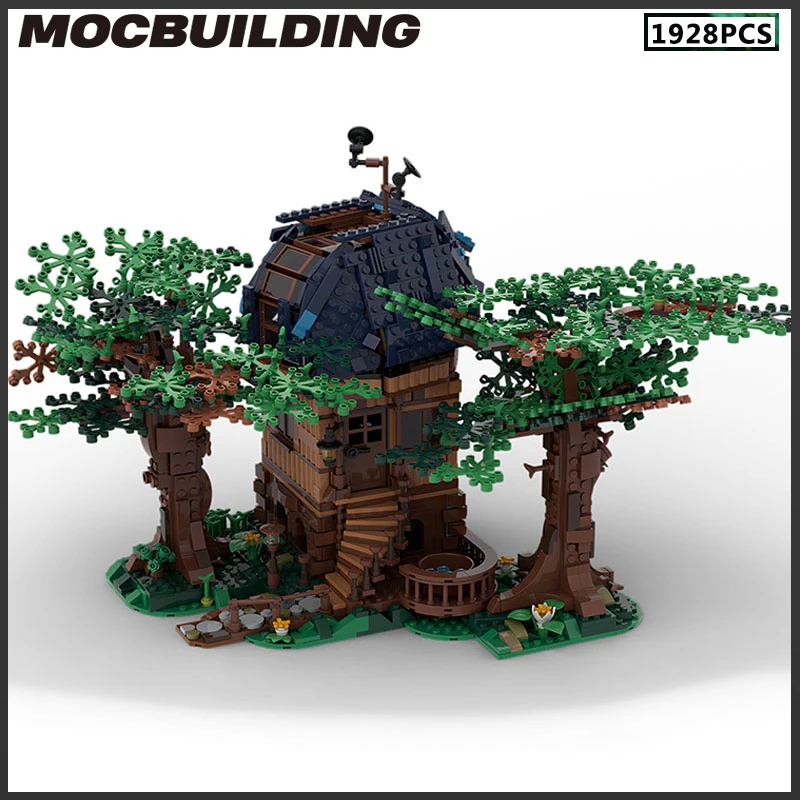 Het Observatorium Boomhut Model Moc Bouwstenen Boshut Diy Assembleren Bakstenen Verjaardagscadeau Ideeën Collectie Display Speelgoed