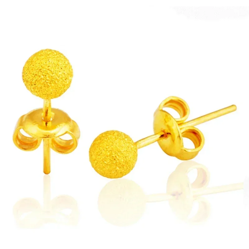 9999 24k real gold earrings 9999 female full of stars prosperous husband gold earrings fashion gold ear wire match gold earrings