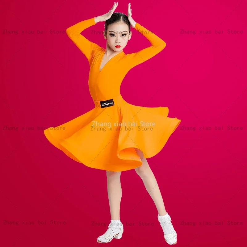 Mädchen Latin Tanz kleid Kinder Gesellschaft stanz Kleider Kind Salsa Rumba Cha Cha Samba Tango Top Rock Bühne Performance Kleidung