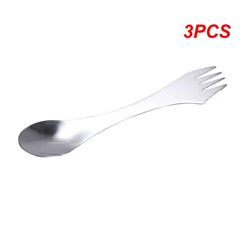 3PCS Boundless Voyage Titanium Spork Camping Service Spoon Fork Knife Multifunctional Tableware Outdoor Travel Lightweight