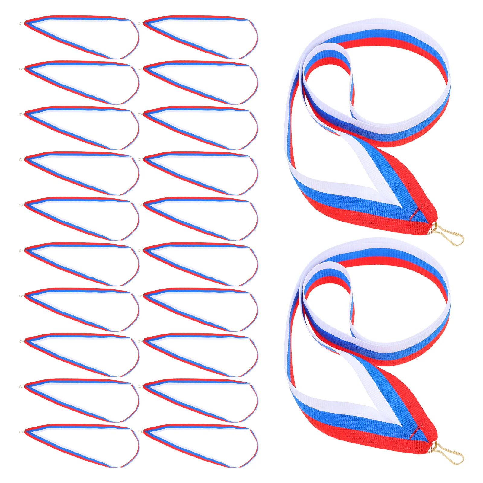 

30Pcs Medal Ribbons Award Lanyards Soft Polyester Neck Straps Strong Metal Clip Safety Breakaway Sports Student Id Badge Holder