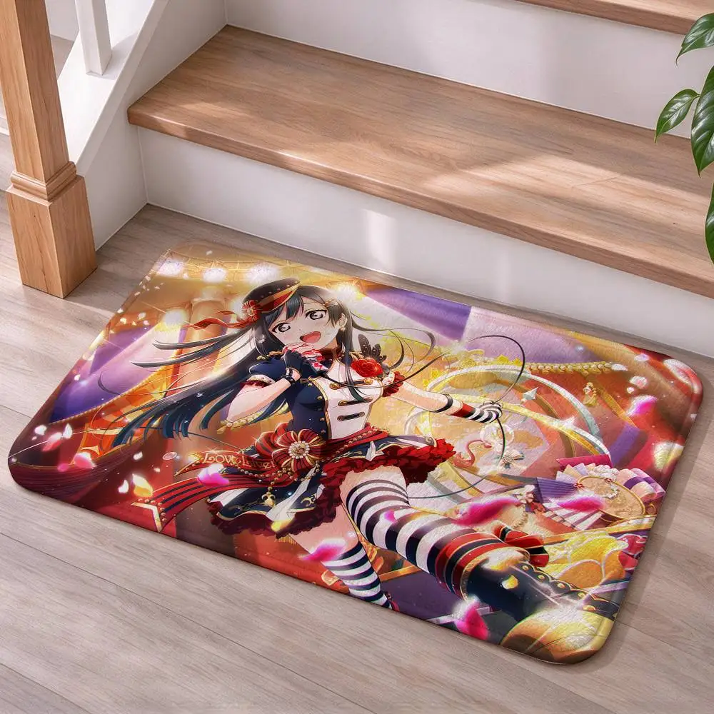 LL-Nijigasaki S-Setsuna Yuki Home Decor Short Plush Floor Mat, Non-Slip & Easy to Clean for Multi Doorways