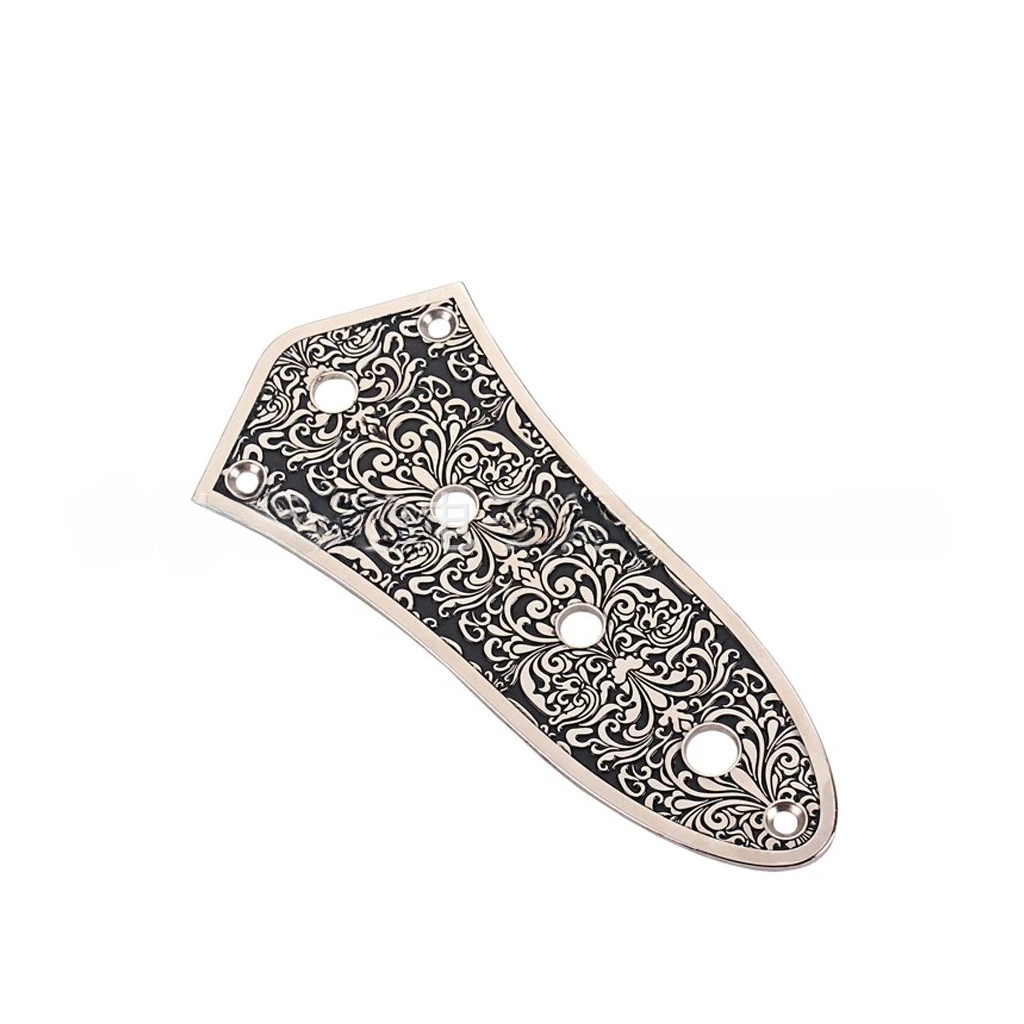 Zinc Alloy Engraved Control Plate for Jazz/master Style Electric Guitar Decorative Control Plate