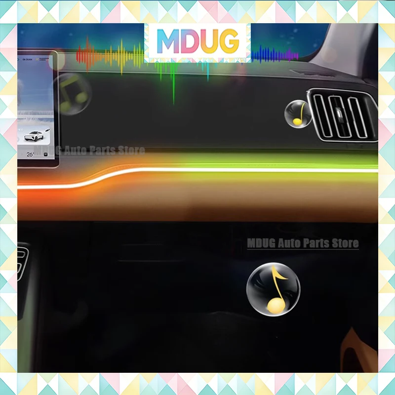 For BYD Song Pro 2023 2024 Intelligent 64 color ambient light Atmosphere lights on the center console Interior modification