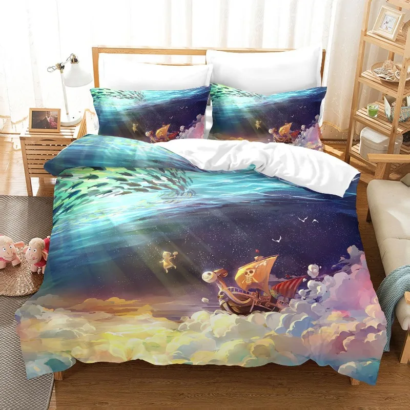 Cartoon Digital Printing One Piece Bedding Set 3D Printed Comforter Cover Quilt Cover Sets Pillowcase Children Kid Bedroom