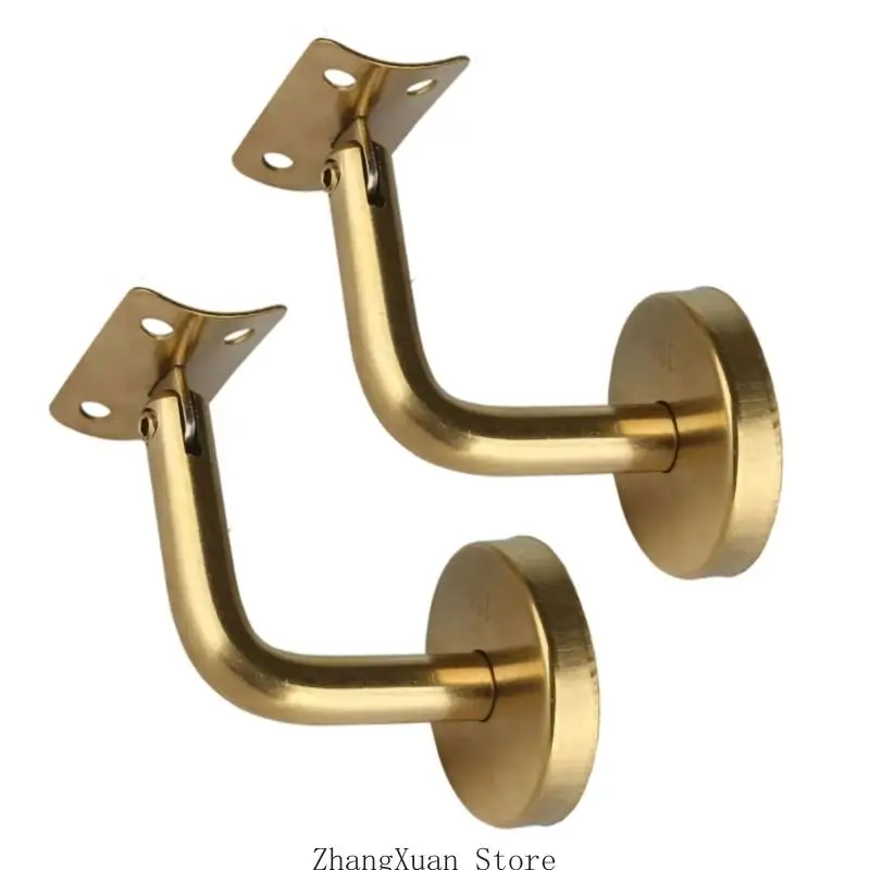 SUS304 Stair Mounts Handrail Bracket with Round Wall Bases and Four-Hole Plates for Railing and Wall Installation Projects 3XUF