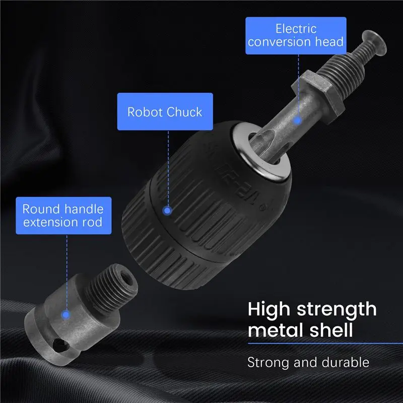 [NEW!A93G】 4PCS Keyless Drill Chuck Conversion Tools, 13Mm Keyless Drill Chuck, Used For Impact Wrench Conversion Hardware Tools