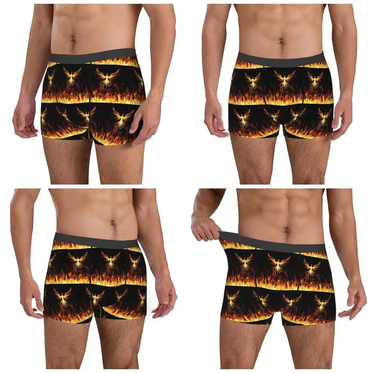 Boxer Underpants Shorts Majestic Phoenix Mythical Bird Panties Male Breathable Underwear for Homme Man Boyfriend Gift