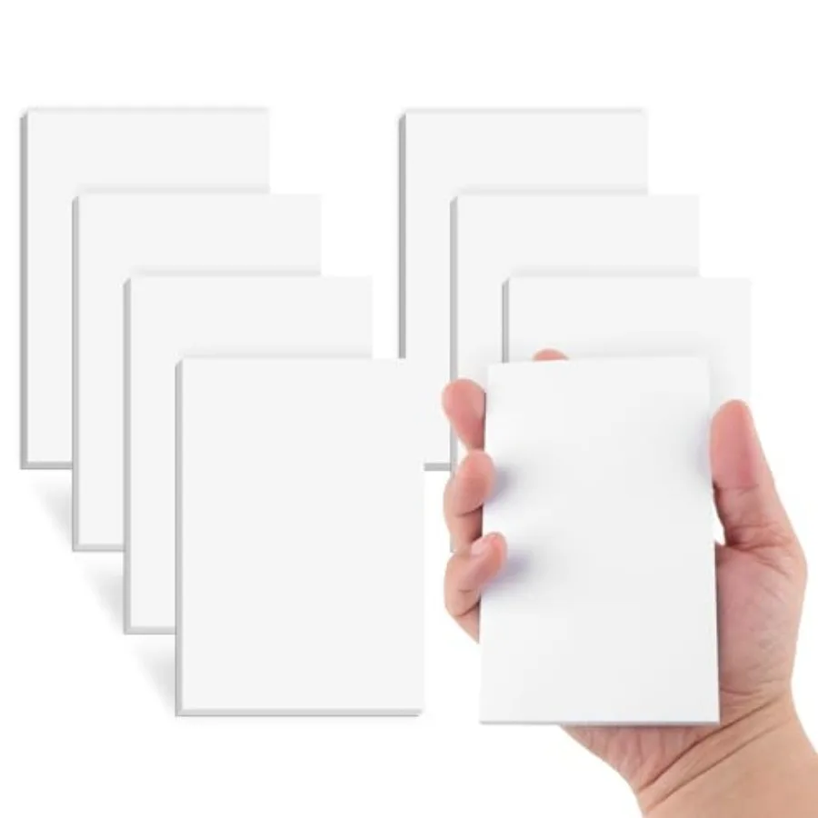 

Note Pads 3x5 In, 8 Pack Blank Notepad, White Scratch Pads for Writing, 50 Sheets Per Memo Pad for Jotting Down Quick Notes, Pa
