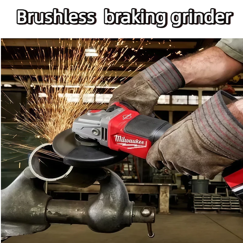 ميلووكي 125 مللي متر فرش زاوية طاحونة تلميع آلة قطع لا قفل مجداف التبديل أدوات كهربائية لاسلكية #3