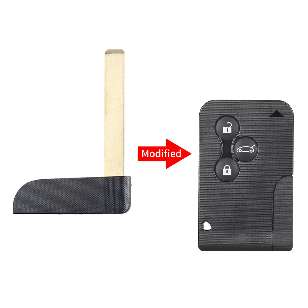 KEYYOU 10PCS Replacement Insert Small Remote Key Blade For Renault Megane Laguna Koleos Scenic