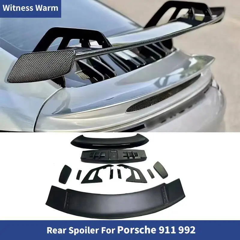 

Для 911 922, сухой задний спойлер из углеродного волокна, стиль GT3, стекловолокно, крыло для Porsche 911 992 Carrera, комплект кузова автомобиля