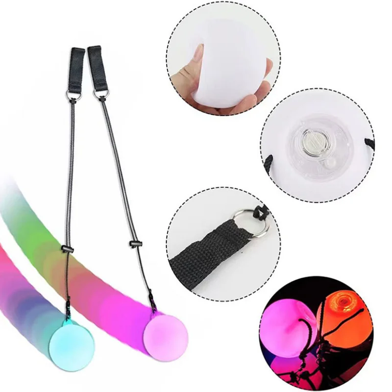 Профессиональные светодиодные разноцветные светящиеся пои брошенные шарики, светящийся реквизит для рук для танца живота, товары для вечеринок, игрушки, мяч