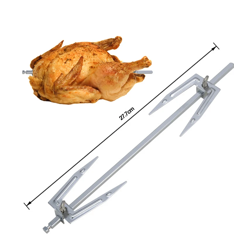 Grilled Roast Chicken Fork Stainless Steel Rotisserie Parts Air Fryer Accessories Electric Rotating BBQ Grill Barbecue Skewers