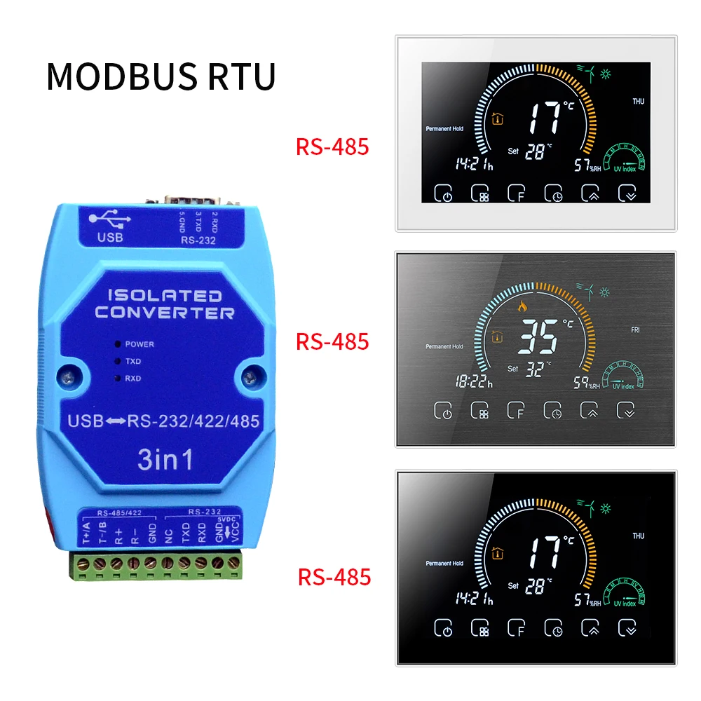 

RS485 MODBUS RTU Smart Thermostat,Programmable Termostato Electric Floor Heating Water/Gas Boiler Heating System Temperature