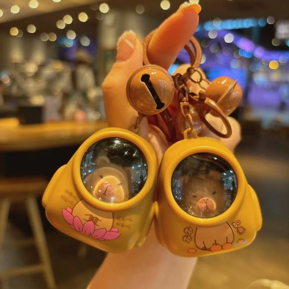 Забавный брелок с капибарой Капибалы, космическая капсула, мультяшный светящийся брелок со светящимся подвесным аксессуаром, подарок