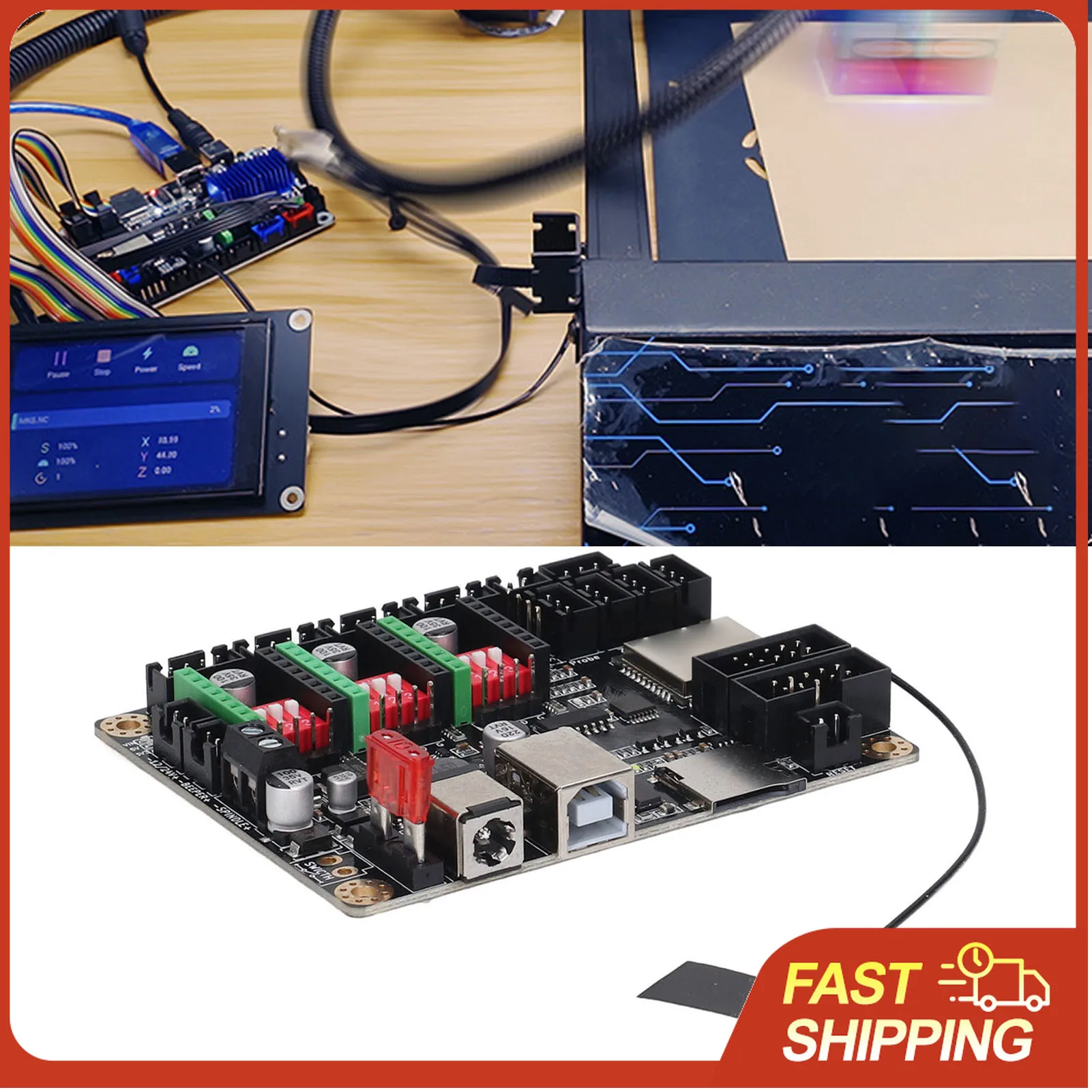 Placa Base para Grabador Láser MKSDLC32 ESP32 con WiFi, Firmware GRBL, Compatible con LightBurn para Máquina de Grabado CNC de Escritorio, Control DIY