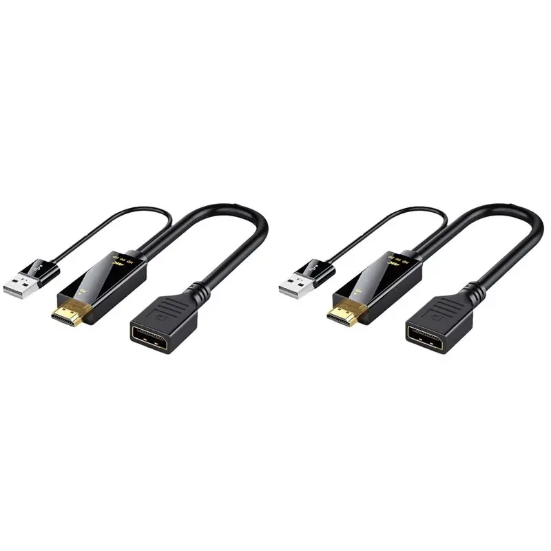 FULL-2X 4K -Compatible To Displayport DP Converter Cable HDTV Male To DP Female Adapter Conversion