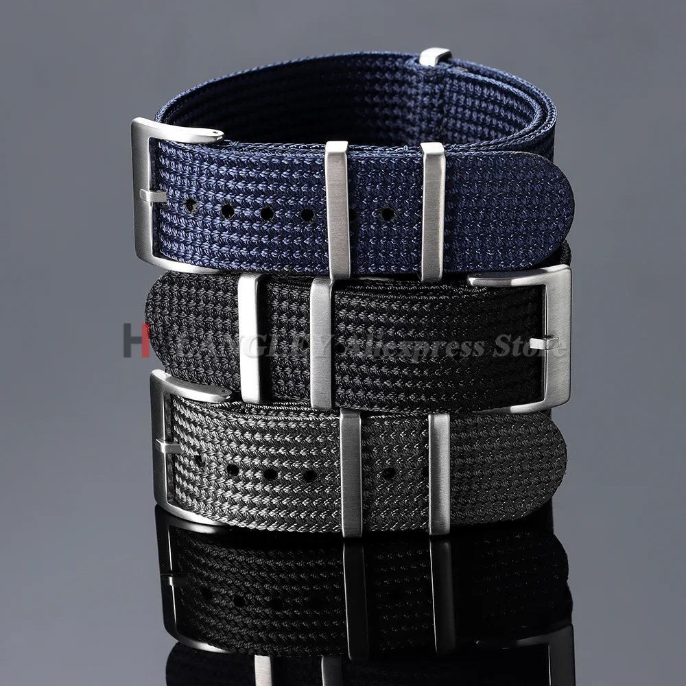 Bracelet de montre en tissu de haute qualité, 18mm/20mm/22mm, bracelet de montre en nylon tissé, tissage en une seule pièce, bracelet de montre militaire pour hommes, pour Omega, pour Seiko