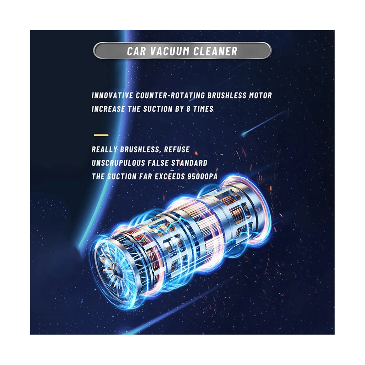 مكنسة كهربائية محمولة لاسلكية للسيارات ، الماسك الغبار السيارة ، شفط الإعصار ، روبوت السيارات ، 95000PA