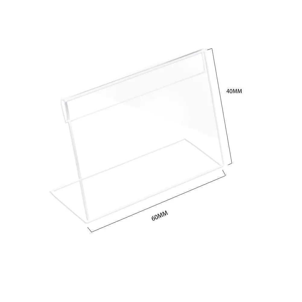 6Pcs Acrylic Sign Display Stand Clear Price Tag Clip Sign Card Holder Stands Mini Label Racks Acrylic Card Display Holder